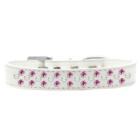UNCONDITIONAL LOVE Sprinkles Pearl & Bright Pink Crystals Dog CollarWhite Size 20 UN797393